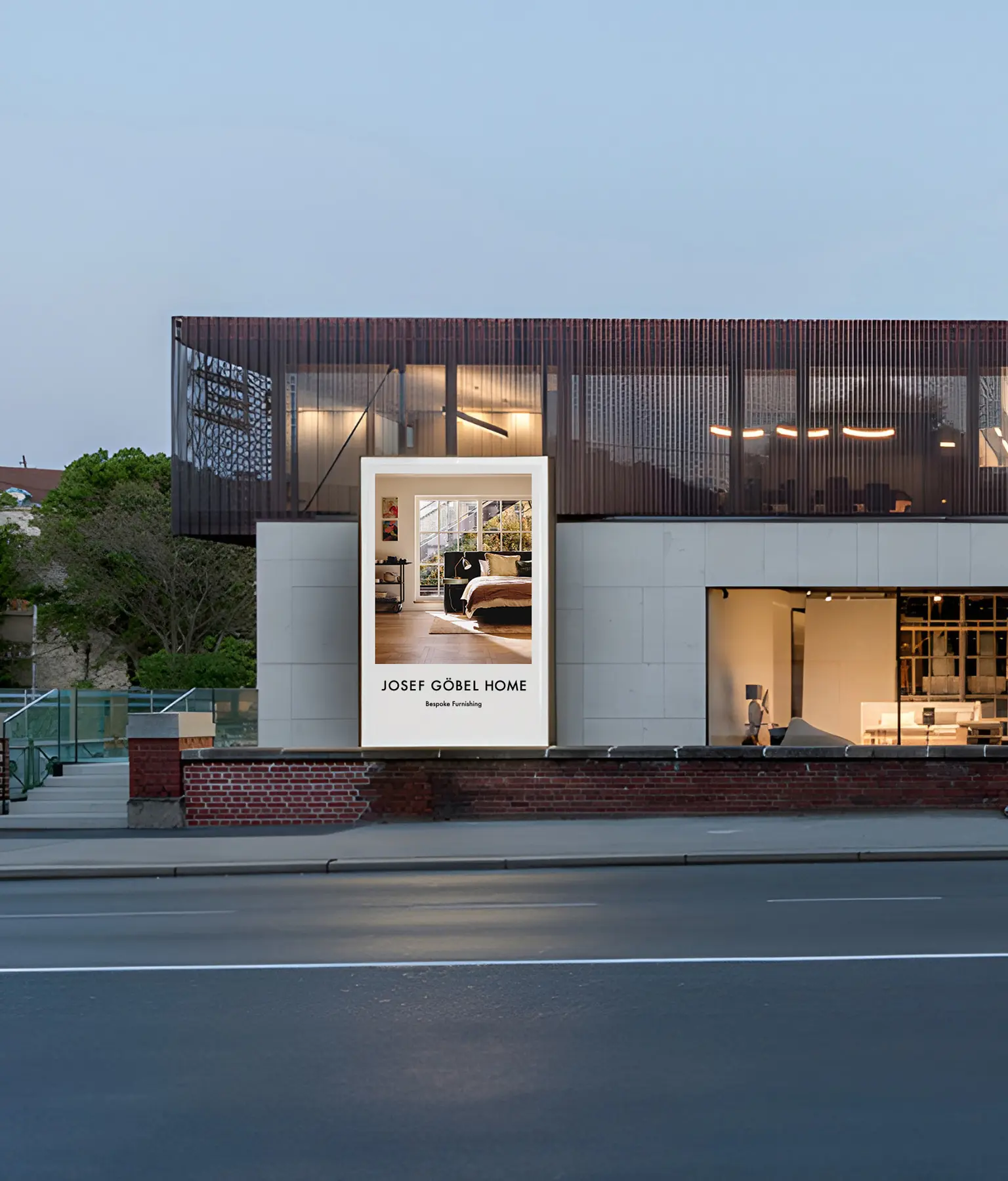 Ein großes Gebäude mit einem Schild für das Josef-Golem-Heim.